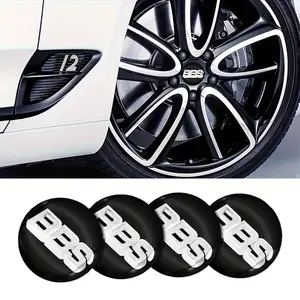 A Set of Four Pieces Car Accessories 56mm BBS Logo 3D Aluminum Alloy Wheel Hub Center Sticker BBS RM RZ RG RS Car Styling Decoration