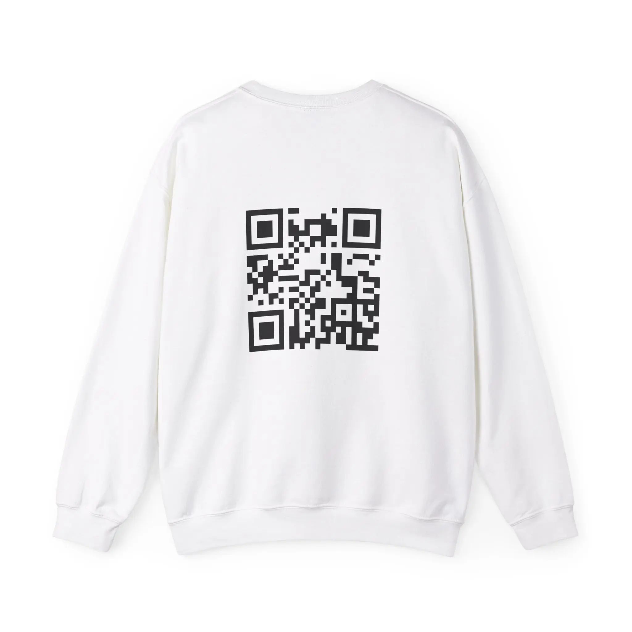 Rick Roll QR Code Unisex Heavy Blend™ Crewneck Sweatshirt - Unique Tech Fashion, Casual Wear, Gift for Tech Lovers, Comfortable, Daily Style