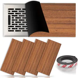 4 Pcs Magnetic Vent Covers Strong Magnetic Vent Covers Thick Magnet Vent Cover, for Home Floor Standard Air Registers, Wall/Ceiling Vent Cover Home and RV, HVAC (Wood Grain Color, 5.5 x 12 Inch)
