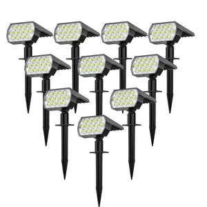WELALO Solar Spot Lights Outdoor, [2 Pack/65 LED/3 Modes] Solar Landscape Spotlights, Solar Powered Security Lights, IP68 Waterproof Wall Lights for Outsides Walkway Yard Garden Driveway(Cool White) pathway decoration