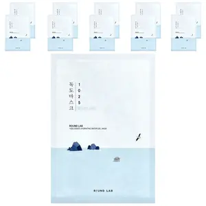 Round Lab 1025 Dokdo Hydrating Water Gel Beauty Mask, 10 Sheets, 1.01 fl oz (30 ml) Each