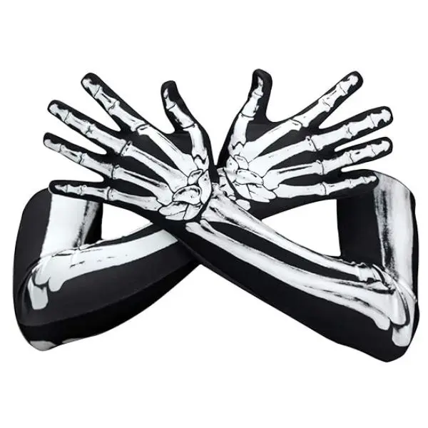Unisex 1 Pair Skull Pattern Gloves, Outdoor Sports Protective Gloves, Halloween Carnival Performance Gloves, Party Favor