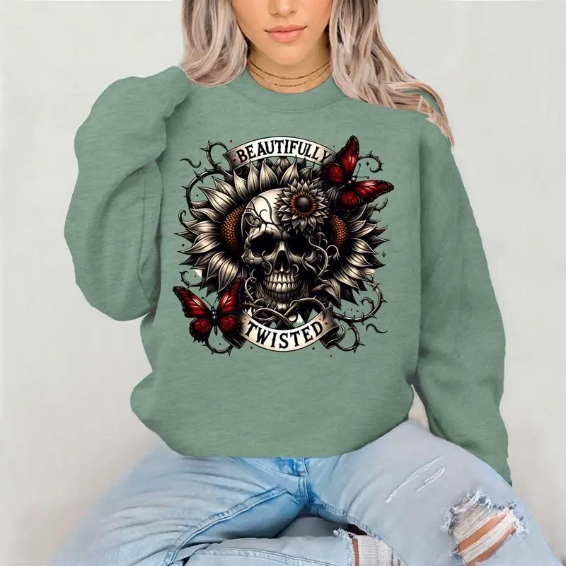 Beautifully Twisted Sweatshirt Gildan Everyday Style Super Soft Unisex Fit Streetwear Graphic Top warm Christmas Gift for her Womenswear Casual Printed Long Sleeve
