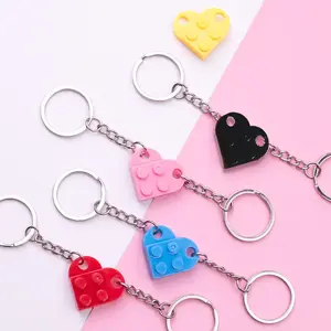 Custom Matching Brick Heart Keychain Couples Best Friends Valentine's Day Gifts for Him Here Anniversary