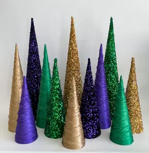 Mardi Gras Trees-Handmade Fabric Tabletop Tree In Purple, Green & Gold