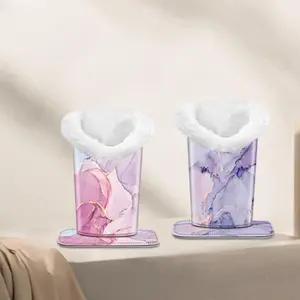 Fintie Eyeglasses Holder with Soft Furry Lining and Magnetic Base, Durable Glasses Stand Case Vegan Leather Exterior, Portable Sunglasses Organizer