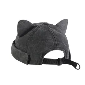 Brimless Cat Ear Docker Hat4 Colors Vintage Sailor Cap