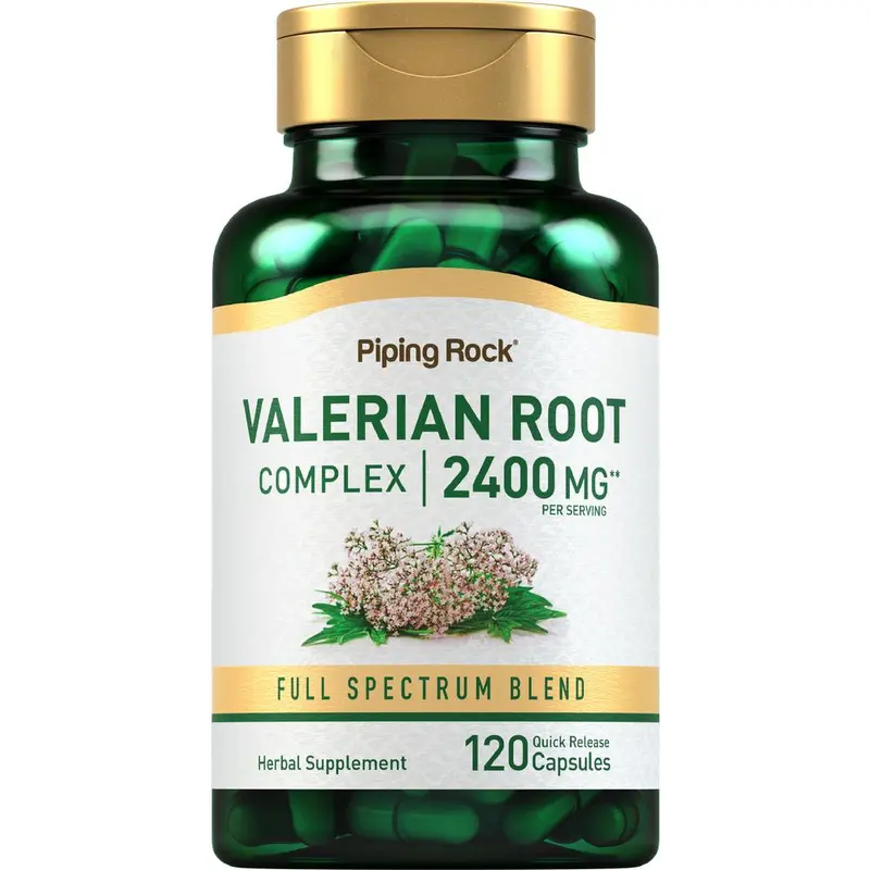Piping Rock Valerian Root Capsules 2400 mg | 120 Count | Extract Supplement | Herbal Blend | Non-GMO, Gluten Free