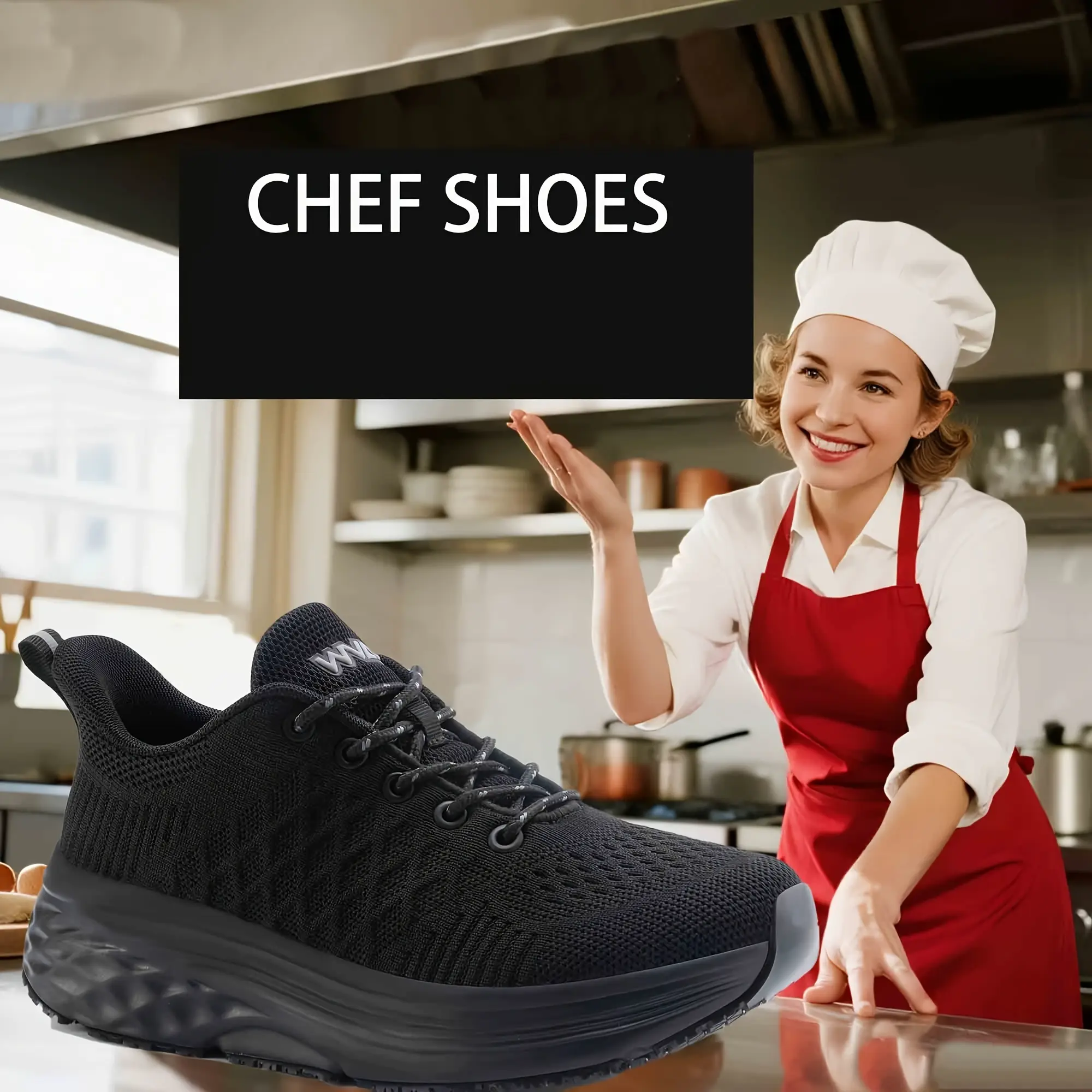 Women's Non-Slip Work Shoes, Waterproof Walking Sneakers for Food Service, Chefs & Kitchen Staff sneakers chefshoes,summeroutfits,vacationoutfits,beachoutfits
