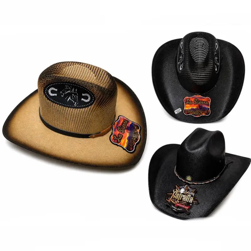 La sierra Estrella Vented cowboy hats with elastic band / Sombreros de vaquero ventilados con banda elástica