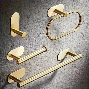 4-piece bathroom stainless steel towel ring set, towel rack, bathroom towel bar, bathroom hook set, bathroom shelf, toilet paper holder, storage hook, towel rack