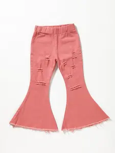 Pink Distressed Bell bottoms Girls Jeans
