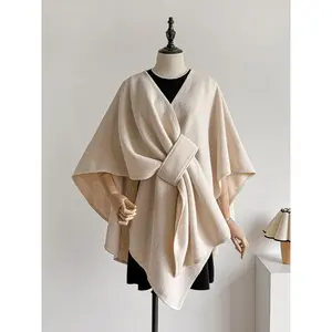 Women’s solid-color cape shawl, casual soft comfortable shawl for daily wear, fashion accessories for women and girls, scarf