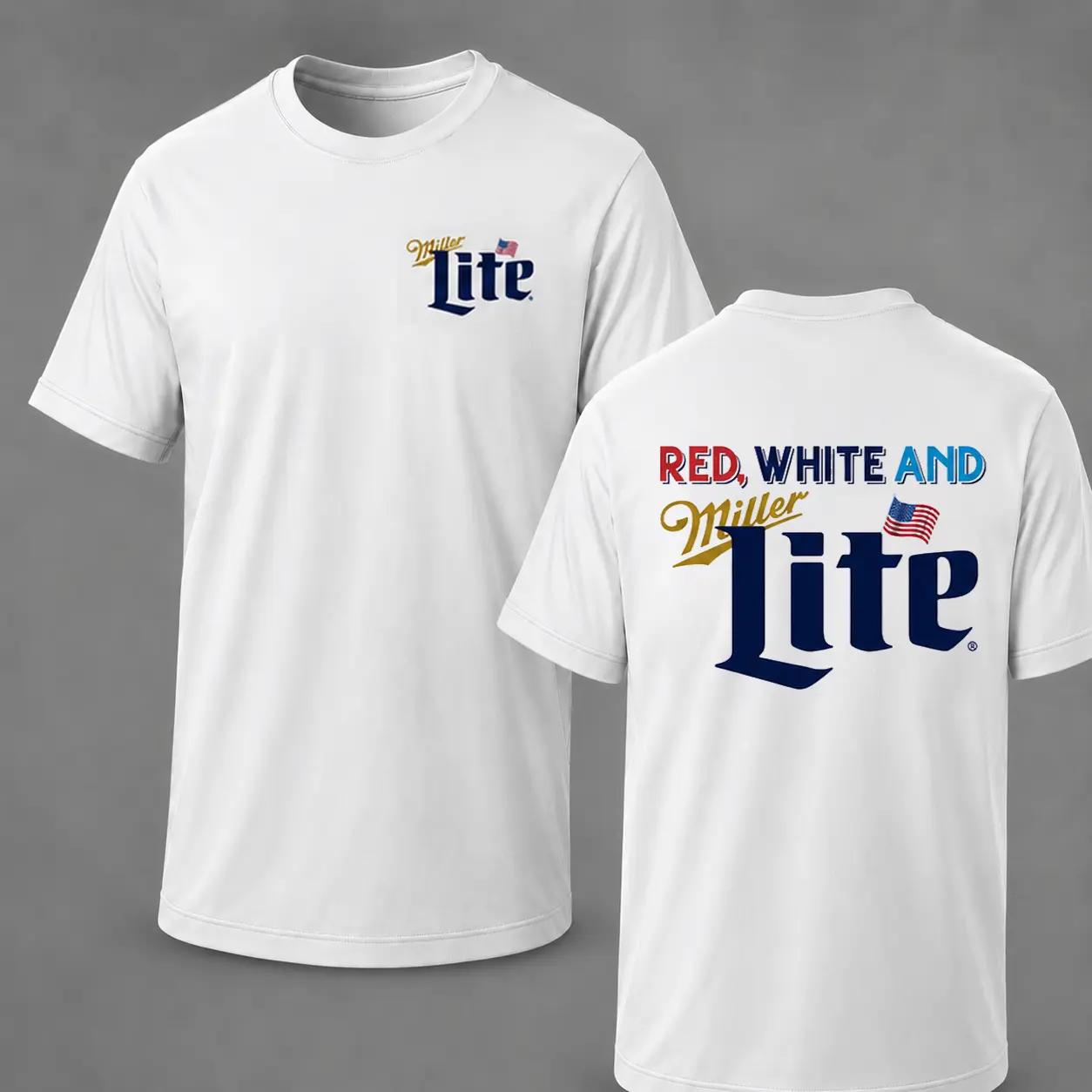 Red White And Lite Graphic T-Shirt, Funny 4th Of July Beer Lover Tee, Patriotic America Shirt for Men Women, Vintage USA Independence Day Party Shirt, Casual Crew Neck Comfort Cotton Graphic Tee, Summer Patriotic Outfit Gift