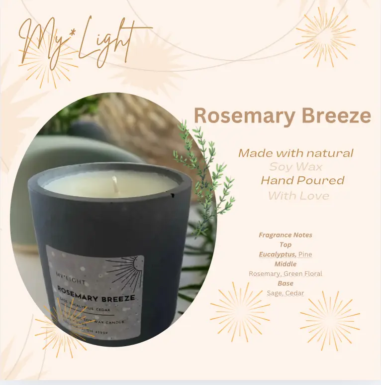 MyLight - Rosemary Breeze Soy Wax Scented Candle – 9oz
