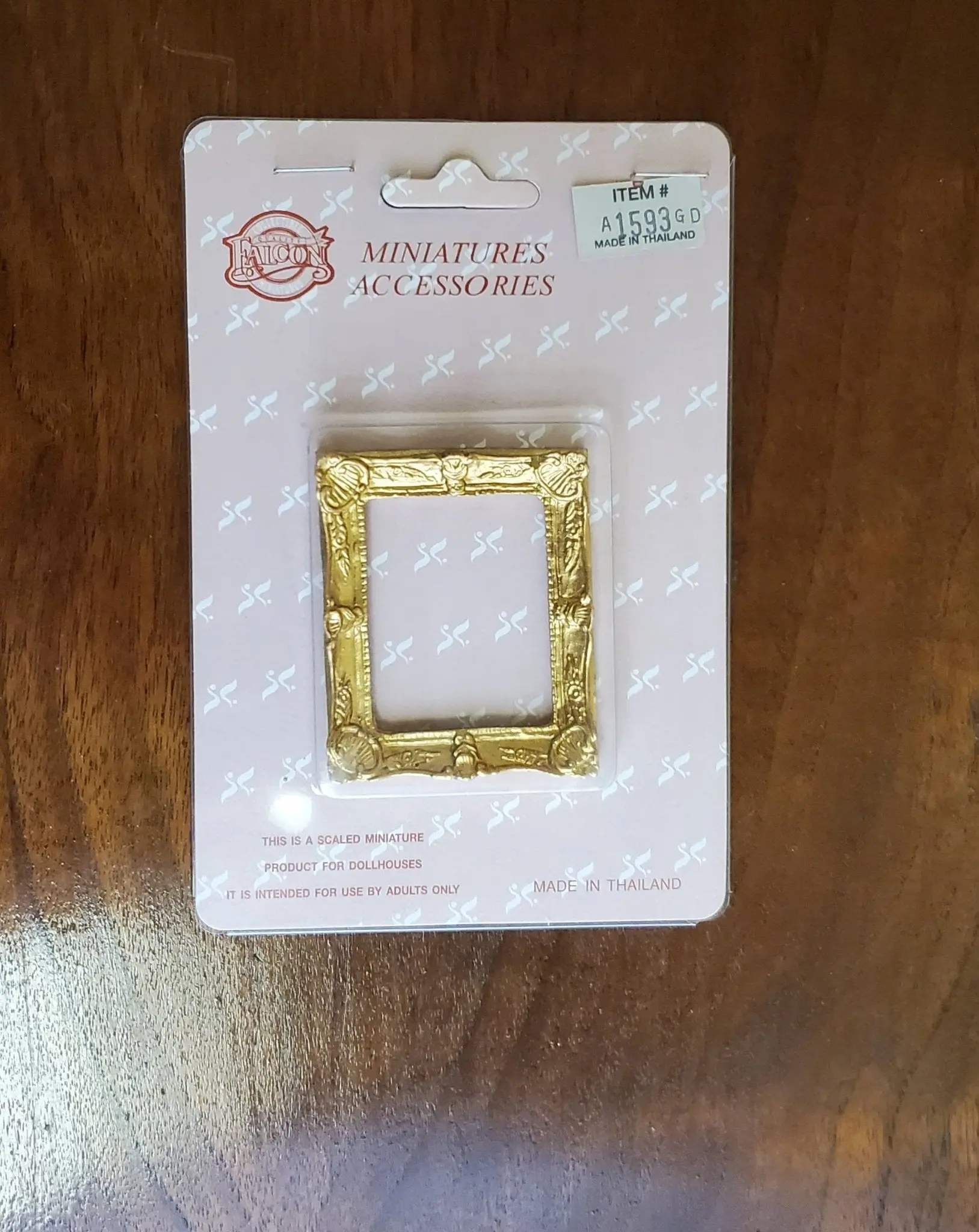 Dollhouse Miniature Picture Frame Fancy Gold for Painting 1:12 Scale 1 3/4" x 2 1/4"