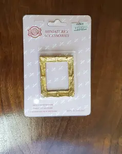 Dollhouse Miniature Picture Frame Fancy Gold for Painting 1:12 Scale 1 3/4" x 2 1/4"