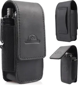 Leather Multitool Sheath for Belt - Multitool Holster for Belt - Leather Multitool Pouch Fits Folding Tool -  Closure EDC Belt Organizer - EDC Belt Pouch - Multitool Holder, Black