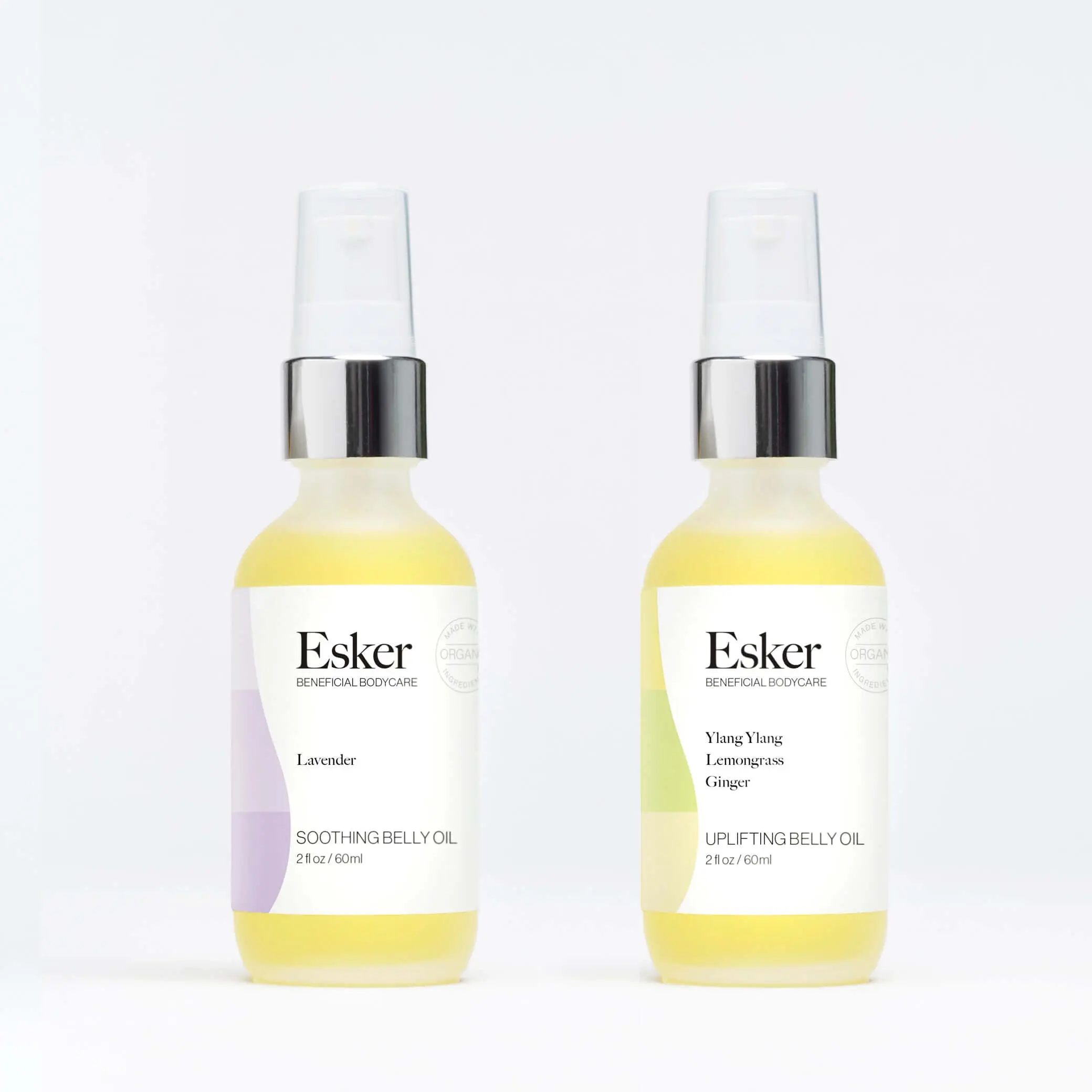 Esker Beauty Belly Oil Duo - AM/PM Pregnancy Skincare Routine & Hydrating Maternity Body Oil Set for Stretch Mark Support, Nourishing Mom-to-Be Essentials