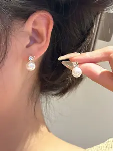 Elegant Fashionable Women's Pearl Stud Earrings, Faux Pearl Design, Perfect Anniversary Gift for Her, All Seasons Versatile Wedding Party Accessories