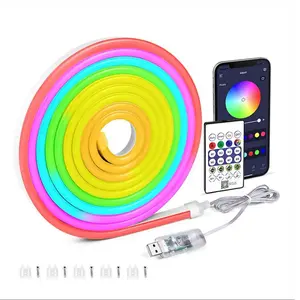 RGBIC LED Neon Strip Light, 5V USB Powered Waterproof DIY LED Light Strip with Remote Control, APP Control, Christmas Decor Light for Home Party Festival diy ip67 waterproof smart luces  rgb  exterior usb