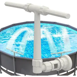 Pool Fountain - Dual Spray Water Fountains for Above Ground Pools, Above Ground Pool Accessories, Adjustable Waterfall Pool Sprinkler Fountain for Cooling & Relaxation (Grey)