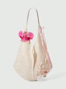 Fashionable Vacation Style Pearl Shell Knit Bag, Includes Matching Accessories, Stylish Women's Shoulder Bag, Perfect for Casual Use
