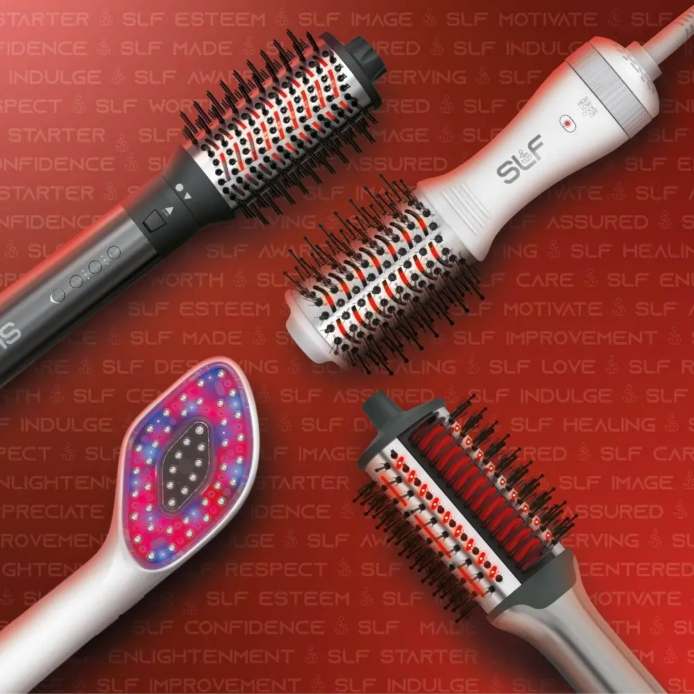 SLF Red Light Therapy 5-in-1 Ionic Dry Hair Brush & Heat 