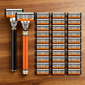 Flexible Head Manual Razor for Men, 30° Pivoting Blade System, Ultra Close & Smooth Daily Facial Shave, Comfortable Grip, Premium Safety Razor, Shaving Razors, Manual Shaver