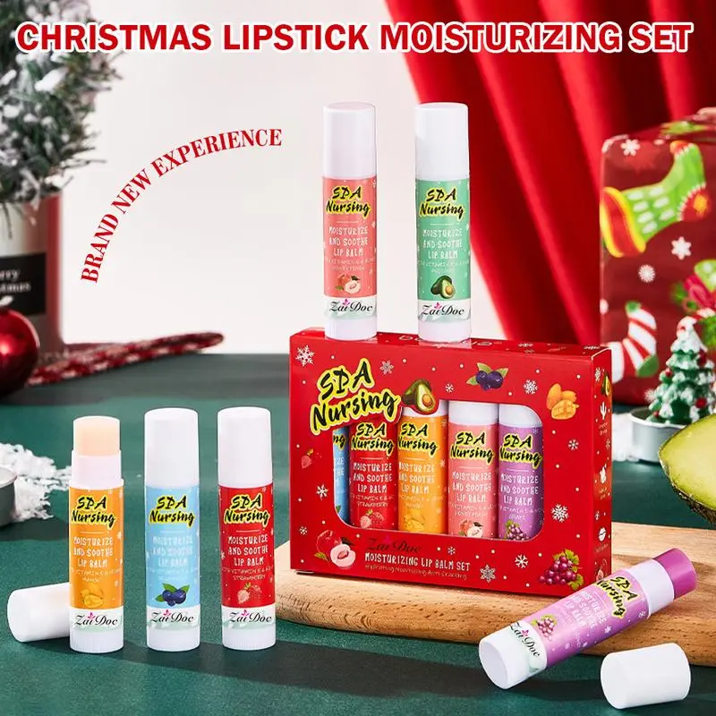 Christmas-Limited SDA Moisturizing Lipstick Set - Hydrating Moisturizer Balm for Daily Lip Nursing, Festive-Themed Lip Treatment, Lip Balm