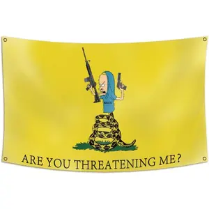 3x5Ft  Are You Threatening Me Flag Banner For College Dorm Room Man Cave Frat Wall Outdoor Dec Colorful Decor