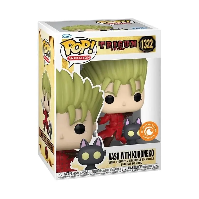 Funko Vash The Stampede with Kuroneko New Character-Based Figures Anime Trigun Series Numbered 1322 Collectible Figurine