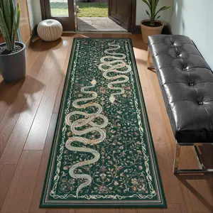 Snake pattern rug, Animal printed rug, soft and washable design, 1PC bedroom decorative mat, comfortable area rug, home décoration, multi-functional and suitable for hallways, living rooms, bedrooms, kitchens, enhancing safety and comfort