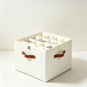 Stylish Fabric Storage Bin with Dividers – Organize Shoes, Clothes & Accessories – Foldable, Durable & Space-Saving Storage Box for Closet, Bedroom, or Living Room – Perfect for Home Organization!