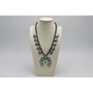 Faux Buffalo Coin Squash Blossom & Earring Set