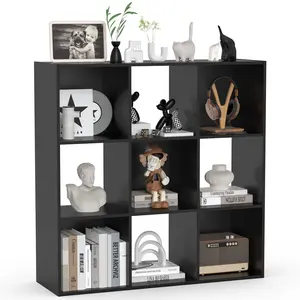 Cube Storage Organizer - Open Cube Bookshelf with Removable Back Panels, Display Storage Bookcase for Living Room, Bedroom, Entrance Hall, Home Office Decor Black