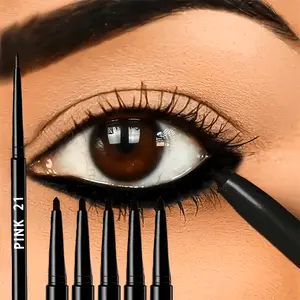 5pcs Waterproof and Sweatproof Black Eyeliner Pencils - Long-lasting, Stain-proof for Bold Eye Makeup, Easy Glide Formula for Flawless Wings abcdefg Valentine's Day Gift