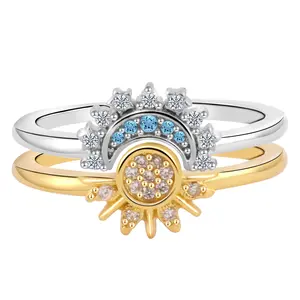 Trendy Sun & Moon Adjustable Ring Set - Fashion Jewelry for Parties, Daily Outfits | Cute Gift for Girlfriend