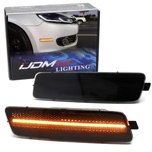 iJDMTOY Smoked Lens Amber Full LED Bumper Side Marker Light Kit For Volkswagen: 2010-2014 MK6 Golf Hatchback, Jetta Sportwagen, Powered by 40-SMD LED