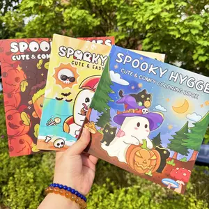 Halloween Themed Cute Coloring Book Set, 3 Pieces with Rich Patterns, Enjoy Drawing Process, Stress Relief Art, Perfect Gift for Holidays