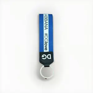 Pre-owned DOLCE & GABBANA As Seen On Screen As Seen On Screen SE1454 #DGLOVE Key Ring Blue & White Stripe
