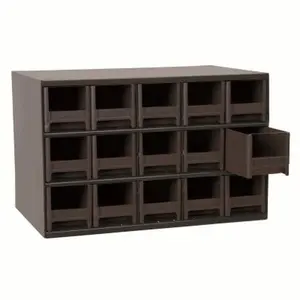 Akro-Mils 19715 Storage Cabinet HD Steel 15 Drawers, Gray