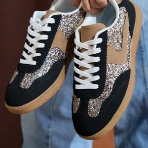 MAKERS SHOES MEL FASHION CASUAL AND COMFORTABLE SNEAKERS Round Toe Colorblock Design All-Seasons Laces Closure Soft Lycra Foam Textile Lining Multicolor Training Footwear