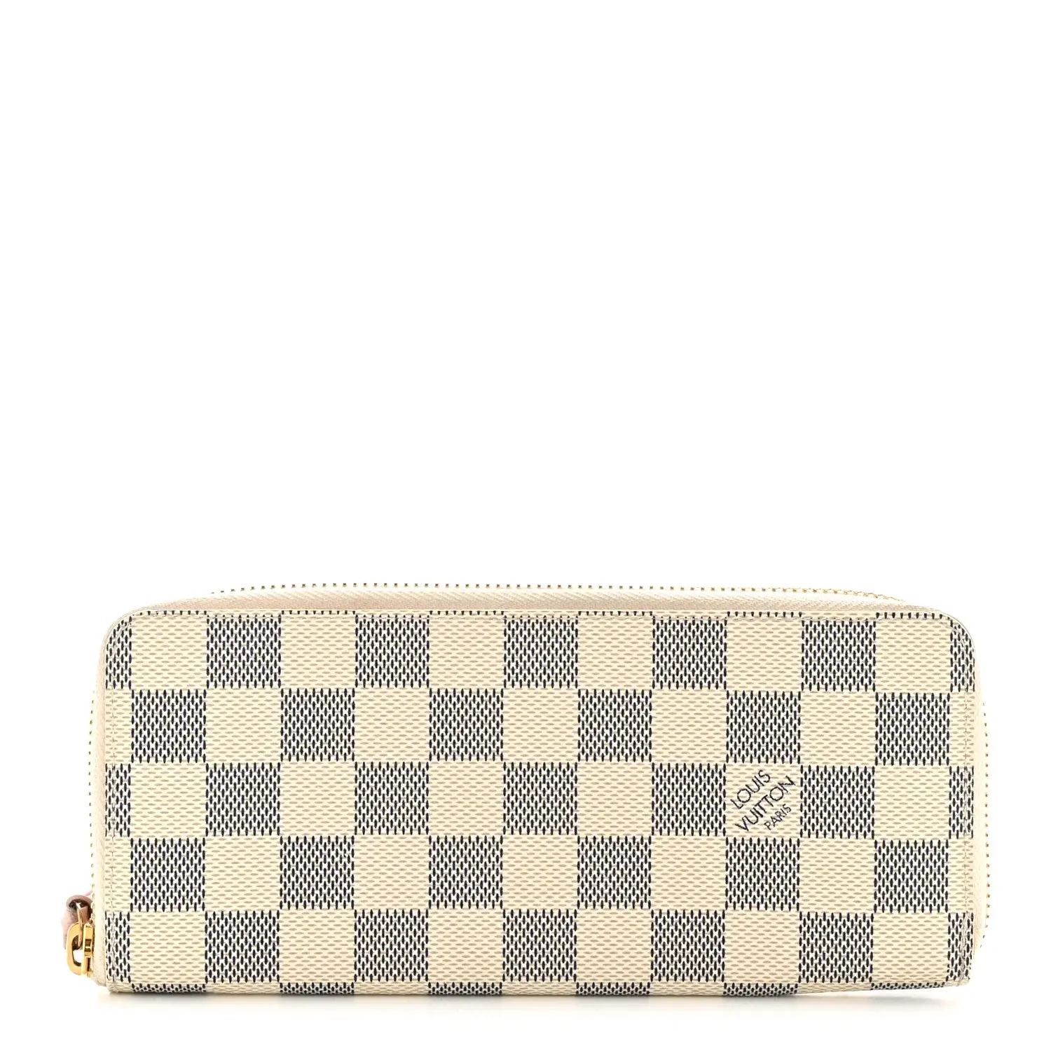 Pre-owned Louis Vuitton Leather Small Leather Goods Damier Azur Clemence Wallet Rose Ballerine