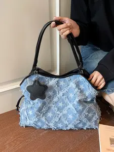 1pc  Ladies' shoulder bag, large capacity handbag, star fashion, versatile, personalized and trendy, suitable for daily commuting, shopping, ladies' shoulder bag