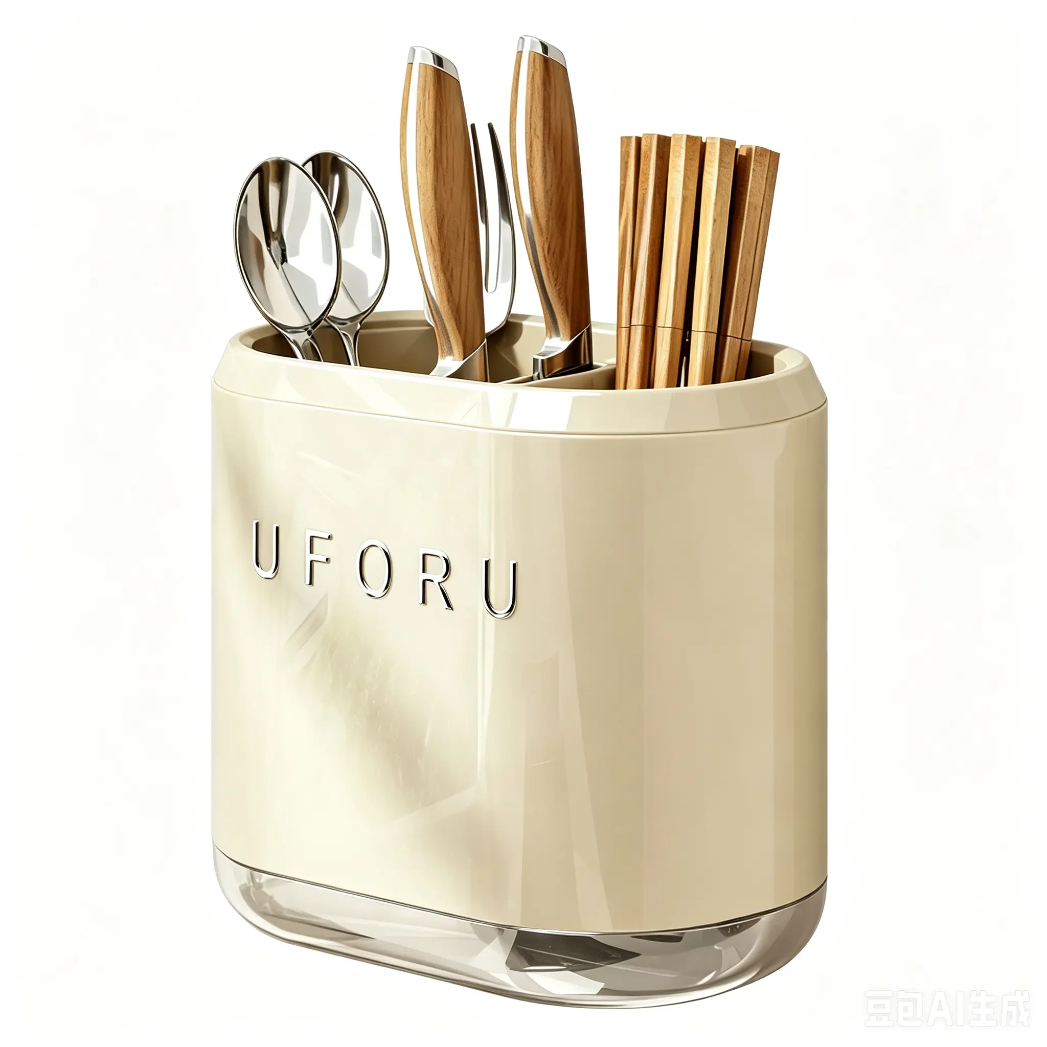 Punch-Free Wall Mount Utensil Holder - Heavy-Duty Steel Adjustable Rack with Detachable Drain Tray, for Chopsticks, Spoons, Forks, Cutlery, Dual-Use Countertop & Hanging Kitchen Organizer