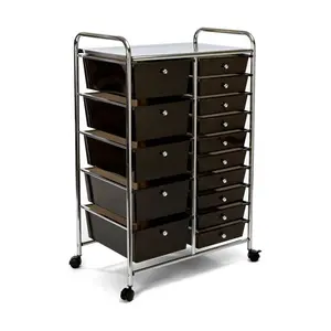 15-Drawer Organizer Cart, Black