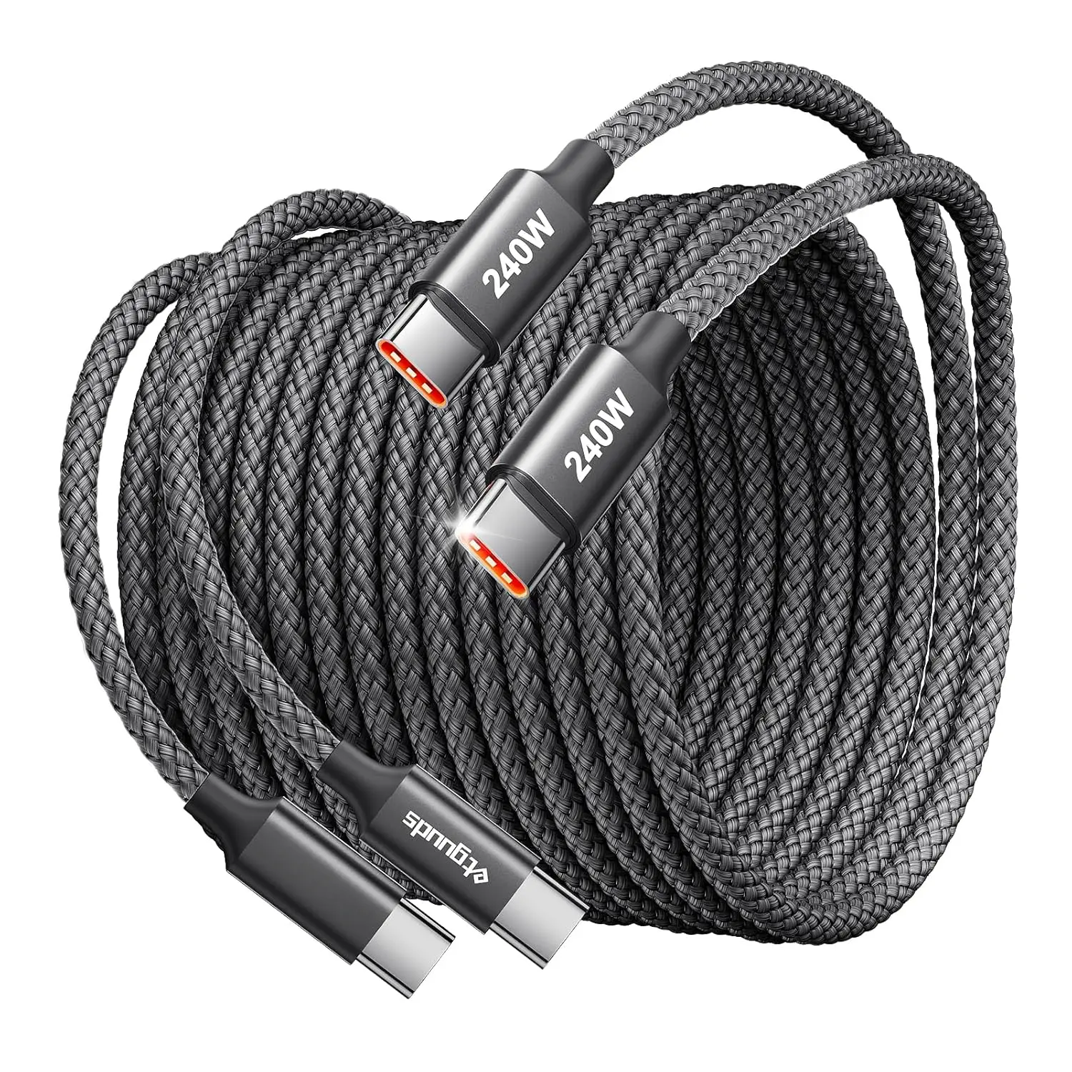 240W USB C to USB C , [10ft, 2-Pack] Type C Charger Cord Super Fast  USBC Charger  for  16 15 Pro Max  S25 S24 S23, for MacBook iPad Steam Deck