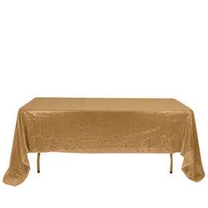 Sequin 60"x126" Rectangle Tablecloth Gold - Glittering Finish for Vibrant Celebrations