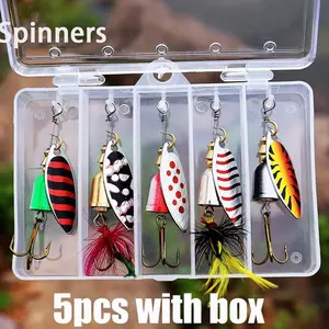 5-Piece All-Species Spinner Bait Kit with Compact Tackle Box | Bass, Trout & Salmon